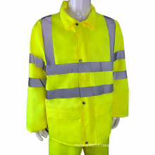 Oxford Fabric PVC reflective tape single split jacket pants male female adult thickening riding raincoat rain suit